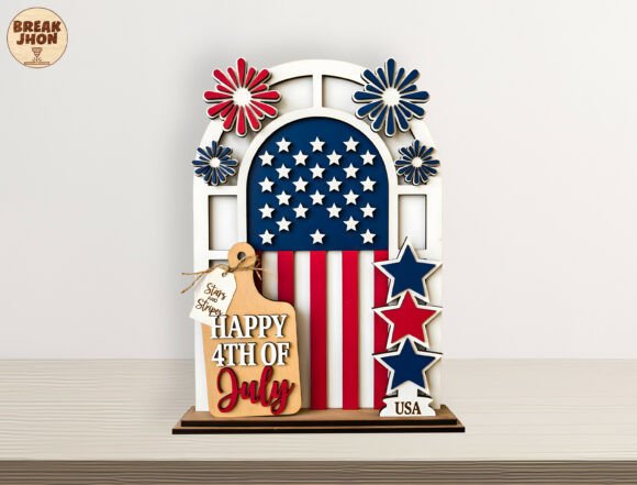 3D Layered Patriotic Laser Cut File SVG for DIY Decor