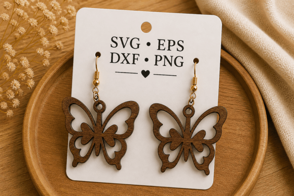 Beautiful Butterfly Wood Earring SVG Files for Crafting