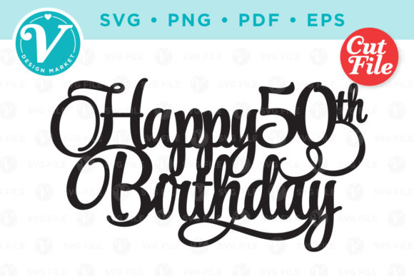 Celebrate with Style: The Happy 50th Birthday Cake Topper Design