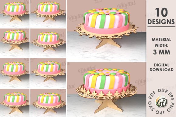 Create Stunning Centerpieces with 3D Wooden Cake Stands Bundle Laser Cut