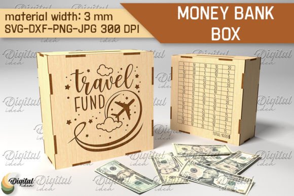 Creative Money Bank Box SVG for Laser Cut Projects