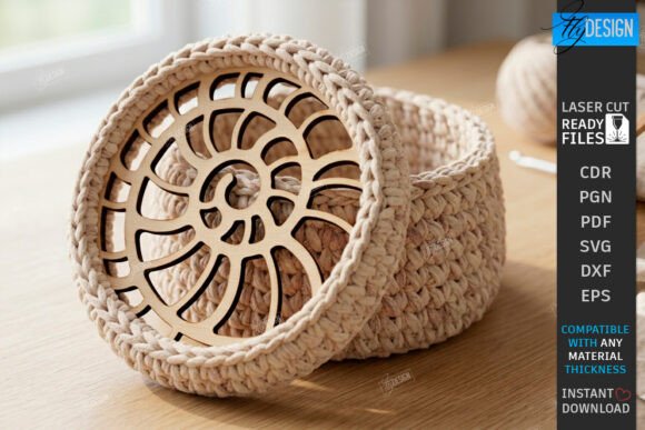 Crochet Basket Lid Laser Cut | Basket