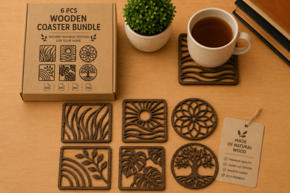Decorative Coaster SVG Laser Cut Bundle