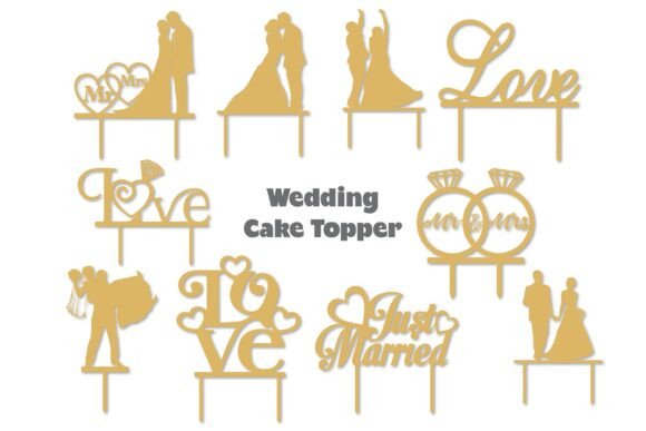 Elegant Wedding Cake Toppers: SVG Laser Cut Files for Celebrations