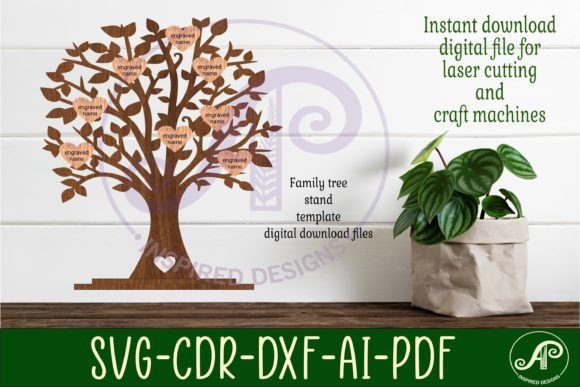Family Tree Stand: A Versatile Laser Cut File for Crafters