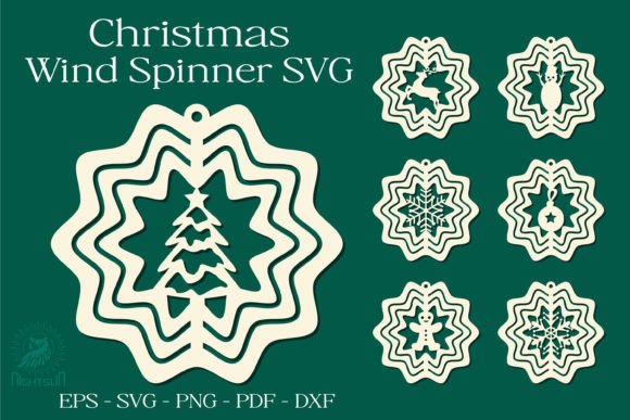 Festive Papercut Wind Spinner SVG for Christmas Crafts