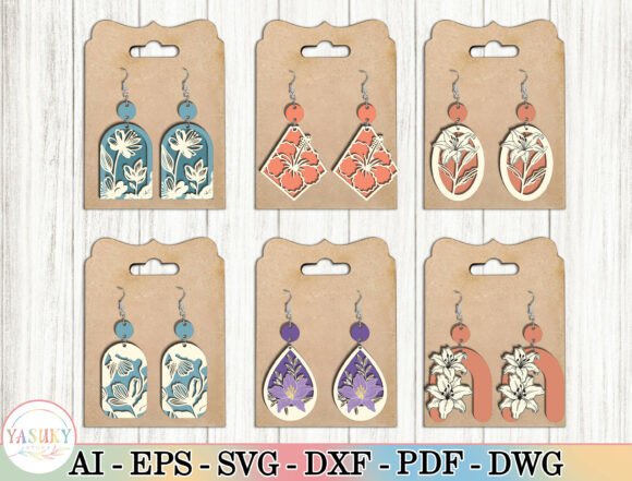 Layered Floral Earring SVG Bundle: Botanical Elegance Meets Modern Craft