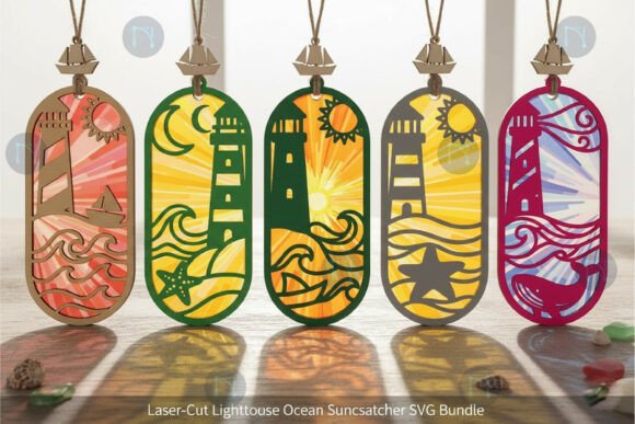 Lighthouse Ocean Suncatcher SVG Bundle for Crafting