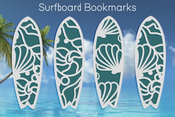 Seashell Bookmark, Surfboard Laser Cut