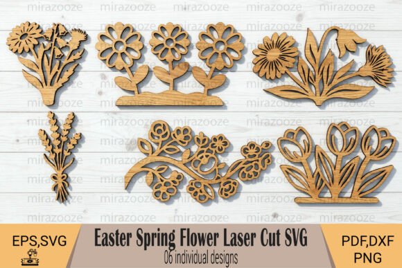 Spring Flower Laser Cut SVG: Elegant Botanical Designs