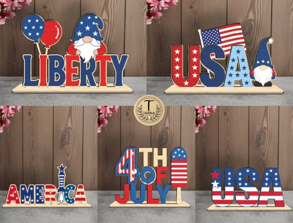 USA Patriotic Laser Cut File SVG Bundle: Festive 4th of July Designs