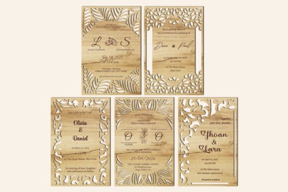 Wedding Invitation Set of 5: A Laser-Cut Stationery Collection