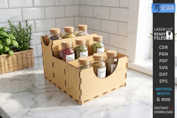 Wooden Kitchen Organizer Laser Cut